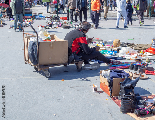 Photography 08 april 2022 Varna Bulgaria - Romany gypsy street market