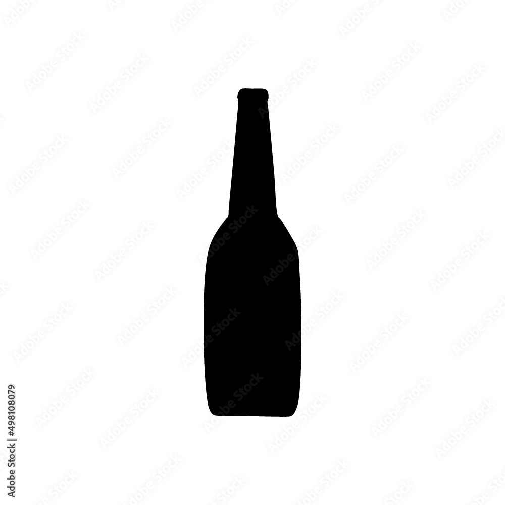 Hand drawn beer bottle in doodle style icon Hand drawn beer bottle in doodle style icon