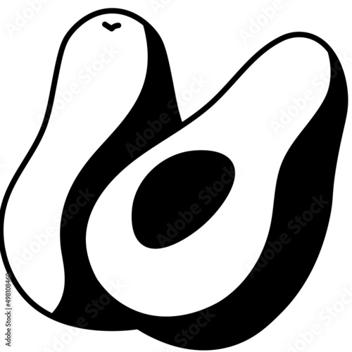 avocado solid line icon