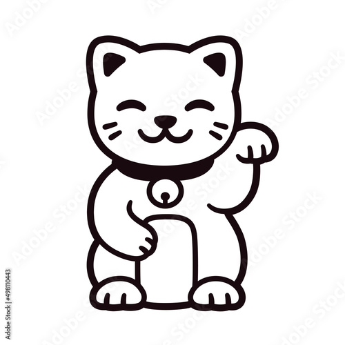 Cute Maneki Neko cat logo photo