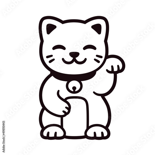 Cute Maneki Neko cat logo