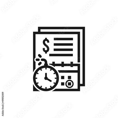Time limit for payment date icon isolated on white background