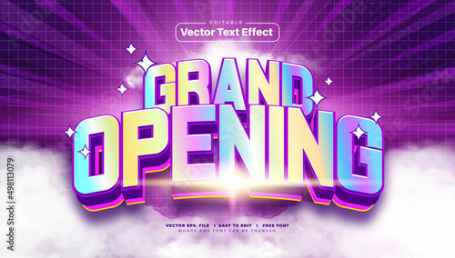 3D Colorful Grand Opening Text Effect