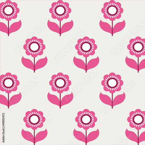 Wzór, deseń  różowe kwiaty
