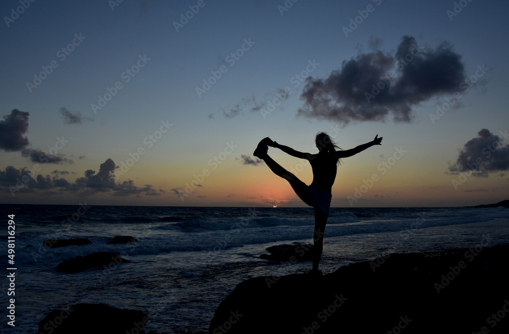 Balance Bind Pose at Sunrise in Aruba