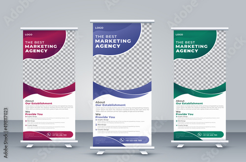 Corporate rollup or X banner design template