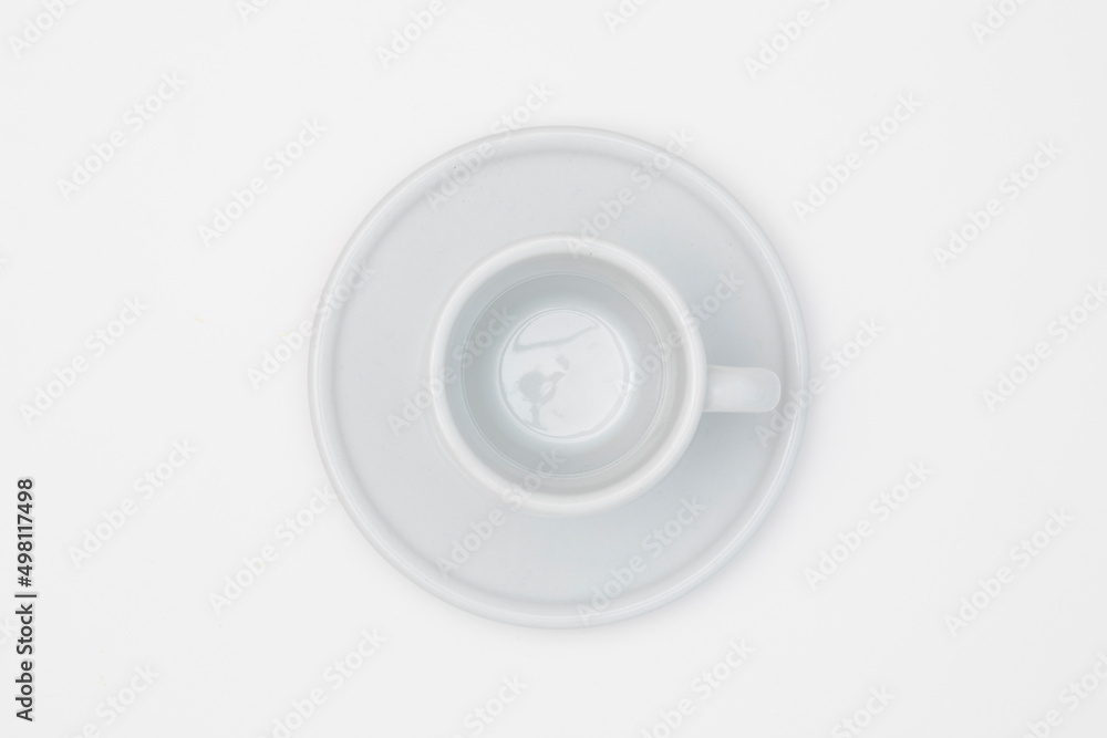 top view a cup of espresso coffee isolated on white background top view a cup of espresso coffee isolated on white background