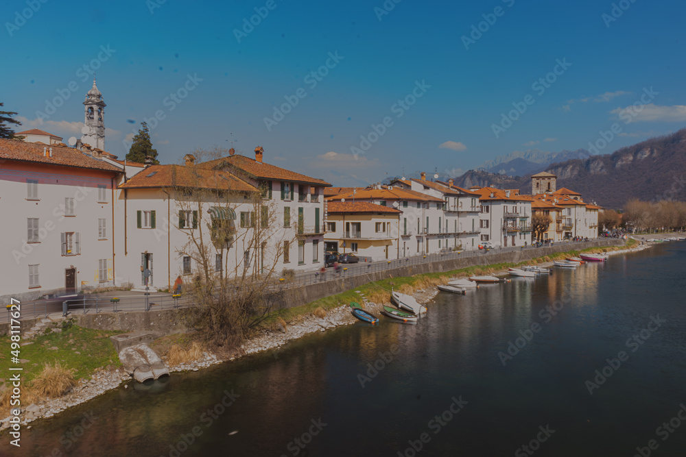 view of the river town of Brivio