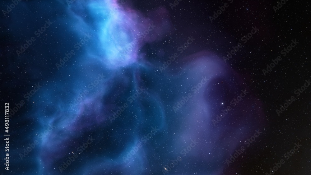 Deep space nebula with stars. Bright and vibrant Multicolor Starfield Infinite space outer space background with nebulas and stars. Star clusters, nebula outer space background 3d render	
