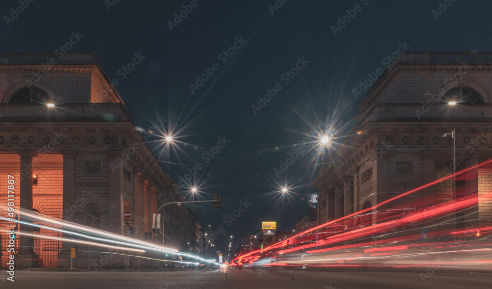 Fototapeta premium traffic in the city at night