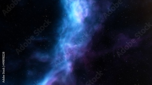 science fiction illustrarion, colorful space background with stars 