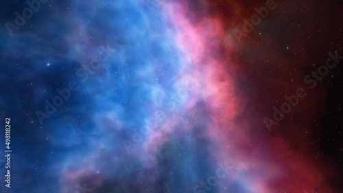 Fototapeta Naklejka Na Ścianę i Meble -  science fiction illustrarion, colorful space background with stars	
