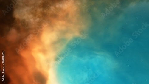 Wallpaper Mural nebula gas cloud in deep outer space, science fiction illustrarion, colorful space background with stars 3d render Torontodigital.ca