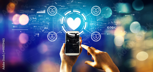 Get more likes concept with person using a smartphone