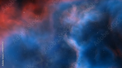 Fototapeta Naklejka Na Ścianę i Meble -  Space background with realistic nebula and shining stars. Colorful cosmos with stardust and milky way. Magic color galaxy. Infinite universe and starry night. 3d Render