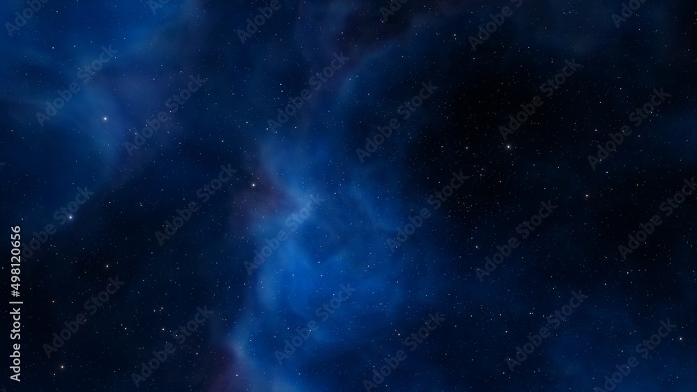 nebula gas cloud in deep outer space, science fiction illustrarion, colorful space background with stars 3d render	

