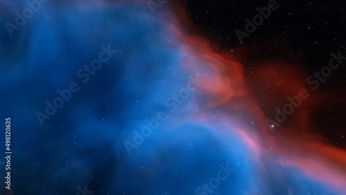 Fototapeta Naklejka Na Ścianę i Meble -  nebula gas cloud in deep outer space, science fiction illustrarion, colorful space background with stars 3d render	
