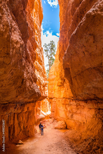 UTAH USA - MAY 26, 2015: People on hiking trip in Bryce Canyon National Park, Utah, USA
