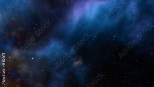 nebula gas cloud in deep outer space  science fiction illustrarion  colorful space background with stars 3d render  