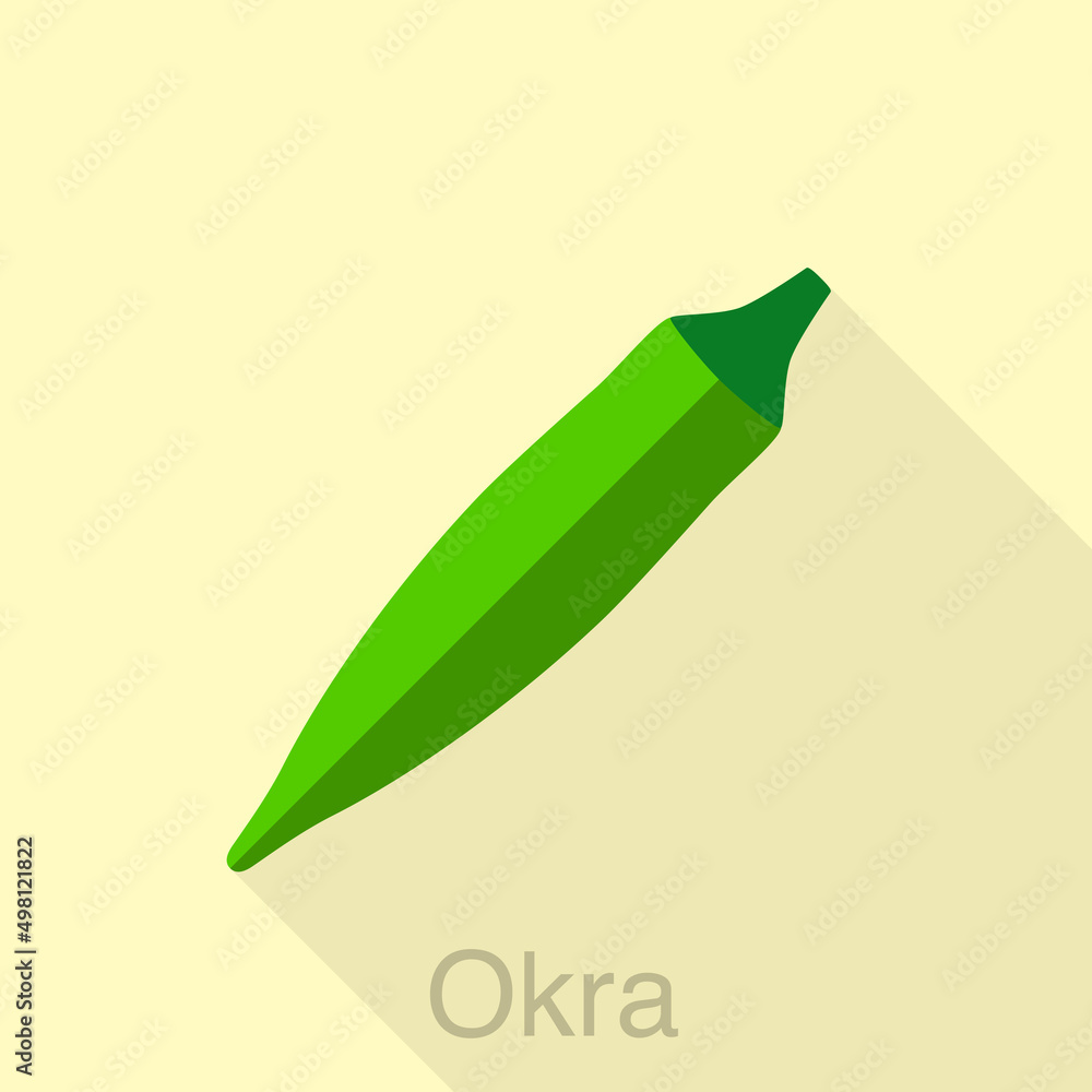 Vegetables Okra food flat icon vector illustration Vegetables Okra food flat icon vector illustration