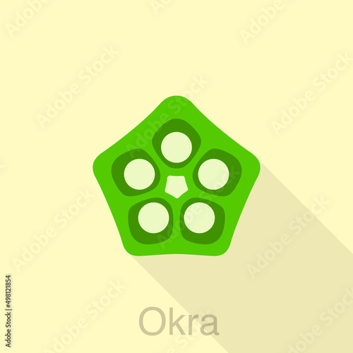 Vegetables Okra food flat icon vector illustration