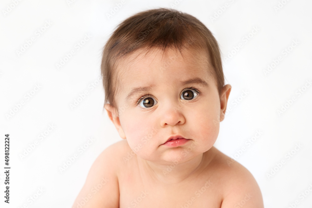 Portrait of serious baby boy looking at camera Portrait of serious baby boy looking at camera