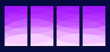 Set abstract wavy purple background premium vector
