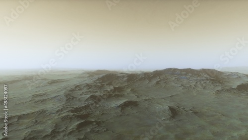 Rocky surface of the alien planet 