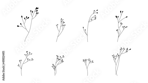 line drawing minimalist flowers .isolated on white background  Vector illustration EPS 10
