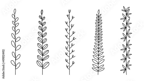 line drawing minimalist flowers set vector .isolated on white background ,Vector illustration EPS 10