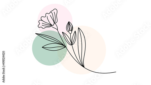 line drawing minimalist flowers vector .isolated on white background ,Vector illustration EPS 10