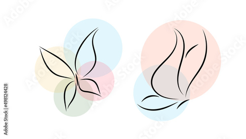 minimalistic hand drawn butterfly line isolated on white background ,Vector illustration EPS 10