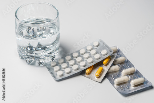 Tablets for treatment. Tablets with water