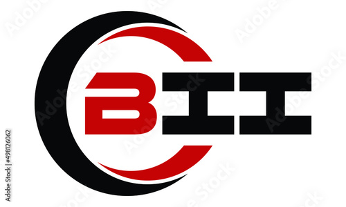 BII swoosh logo design vector template | monogram logo | abstract logo | wordmark logo | lettermark logo | business logo | brand logo | flat logo.	
