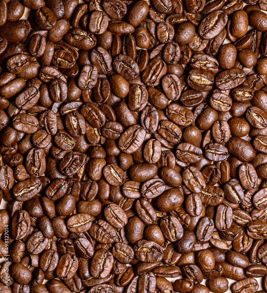 Obraz premium Roasted coffee beans with background
