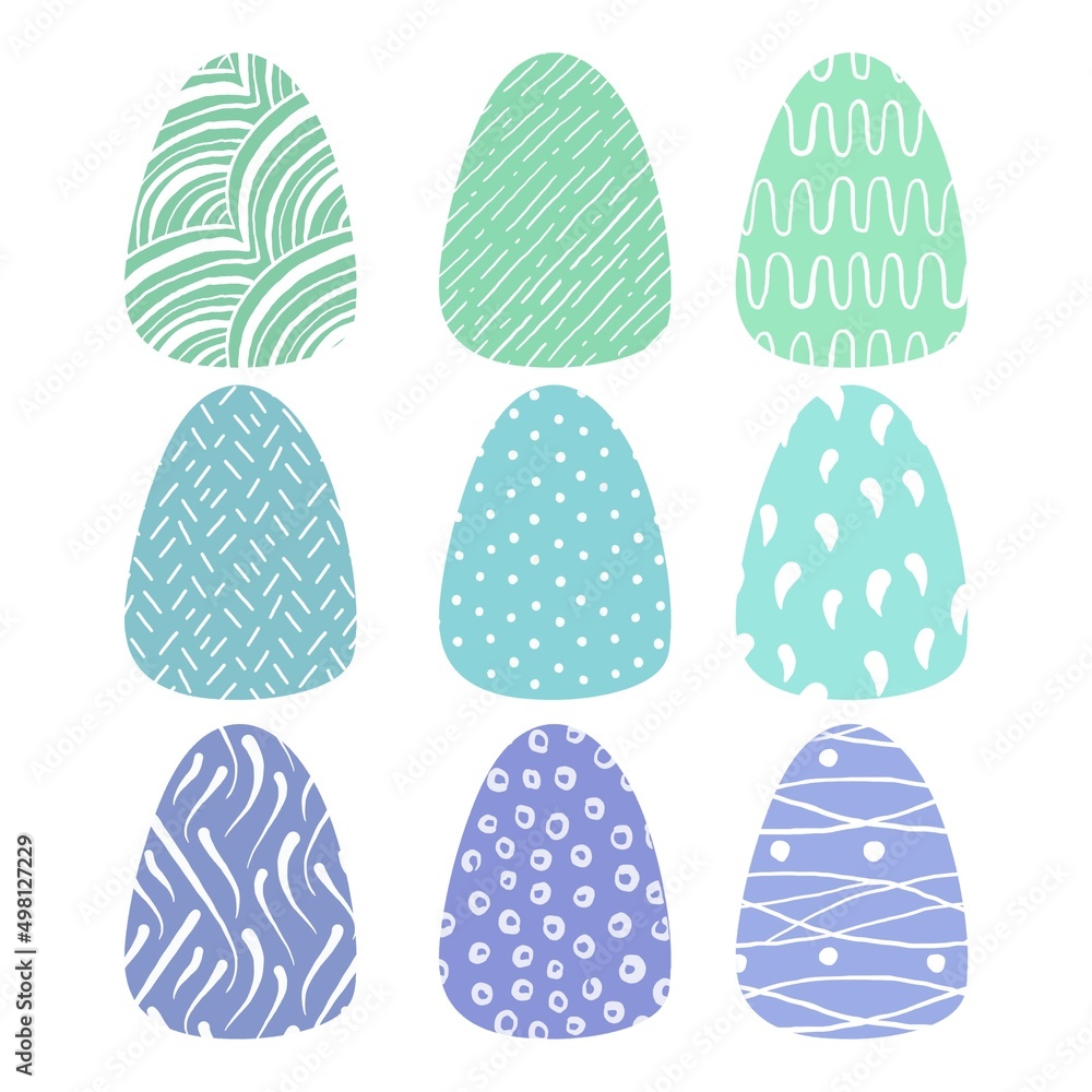 Set of colorful Easter eggs, isolated Set of colorful Easter eggs, isolated