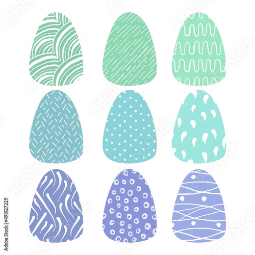 Set of colorful Easter eggs, isolated