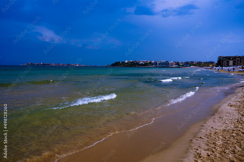 sea coast in clear summer weather. trips. tourism. Bulgaria