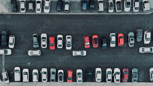 Parked cars aerial