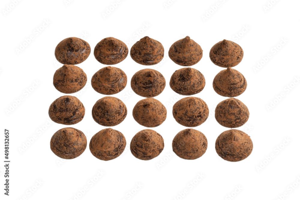 Chocolate truffles isolated on a white background. Chocolate truffles isolated on a white background.