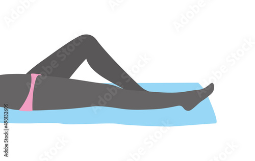 sexy girl leg series, woman lying on the towel, vector