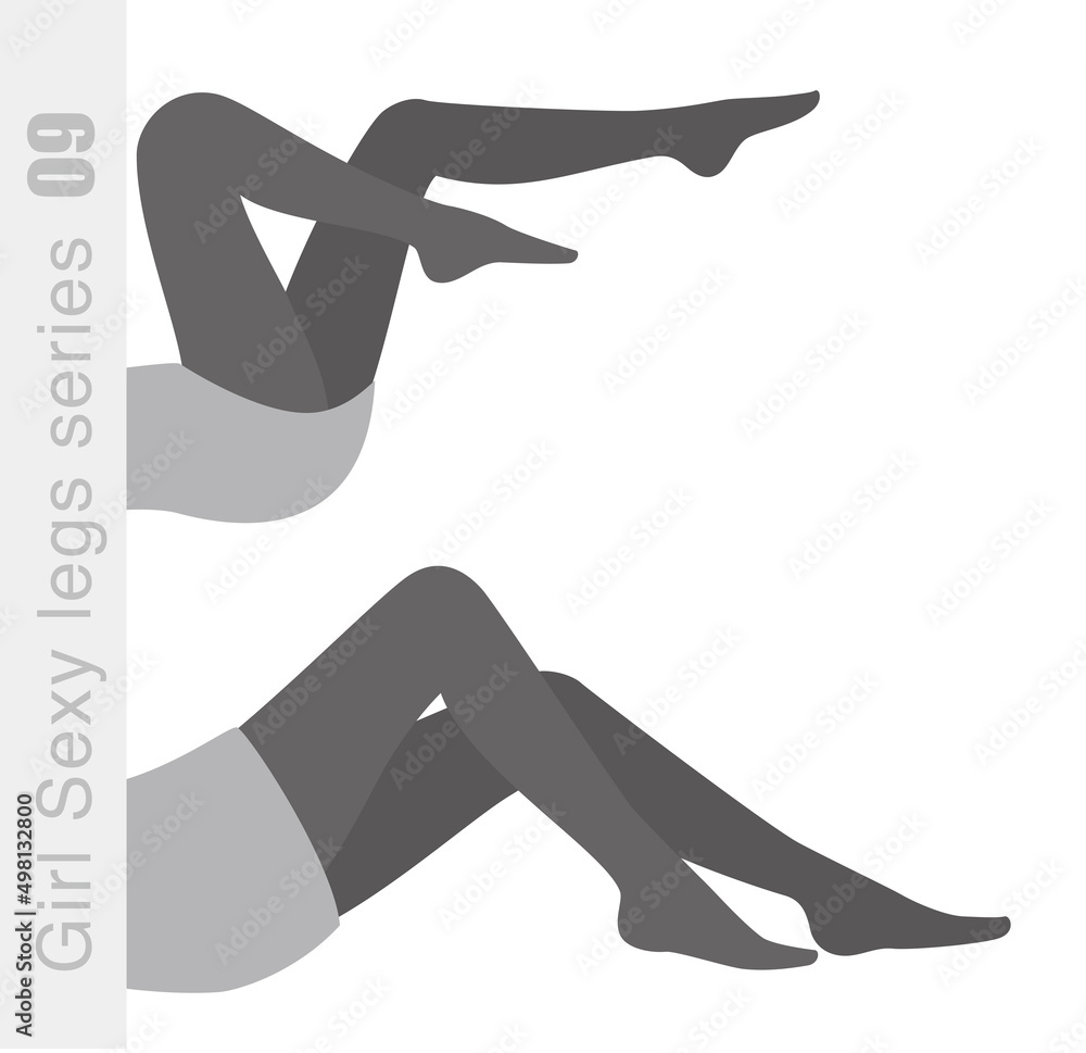 sexy young girl leg series, vector illustration, white background