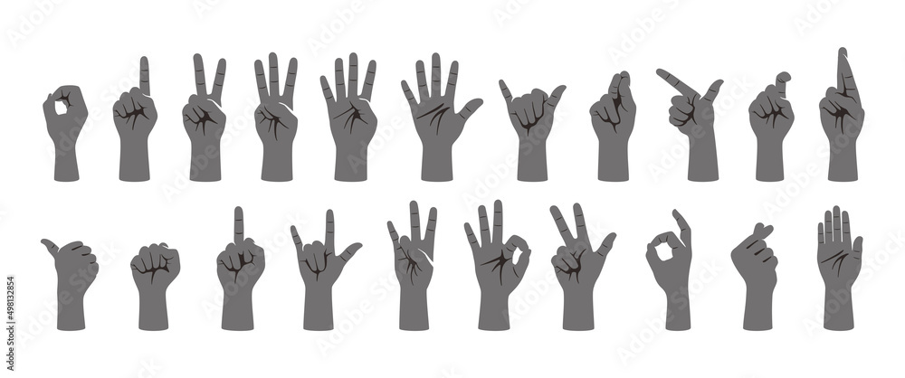 hand gesture icon set, vector illustration hand gesture icon set, vector illustration