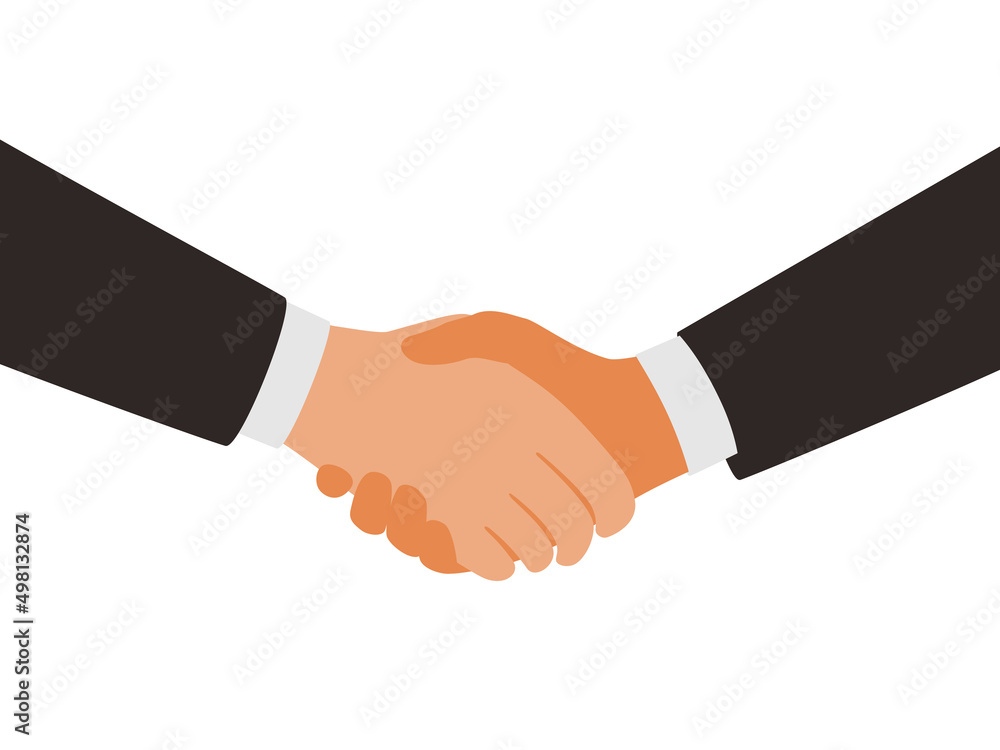 Businessmen shaking hands, white background, vector illustration Businessmen shaking hands, white background, vector illustration
