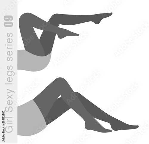 sexy young girl leg series, vector illustration, white background