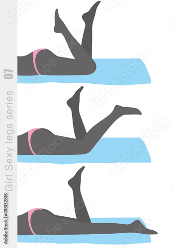 sexy girl leg series, woman lying on the towel vector