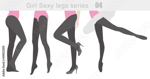 sexy young girl leg series, vector illustration, white background