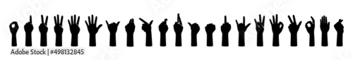 hand gesture icon set, vector illustration