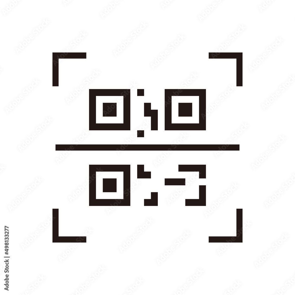 QR code scan line icon