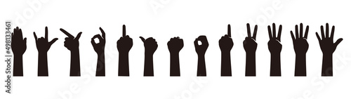 Hand gesticulate symbol set, vector illustration